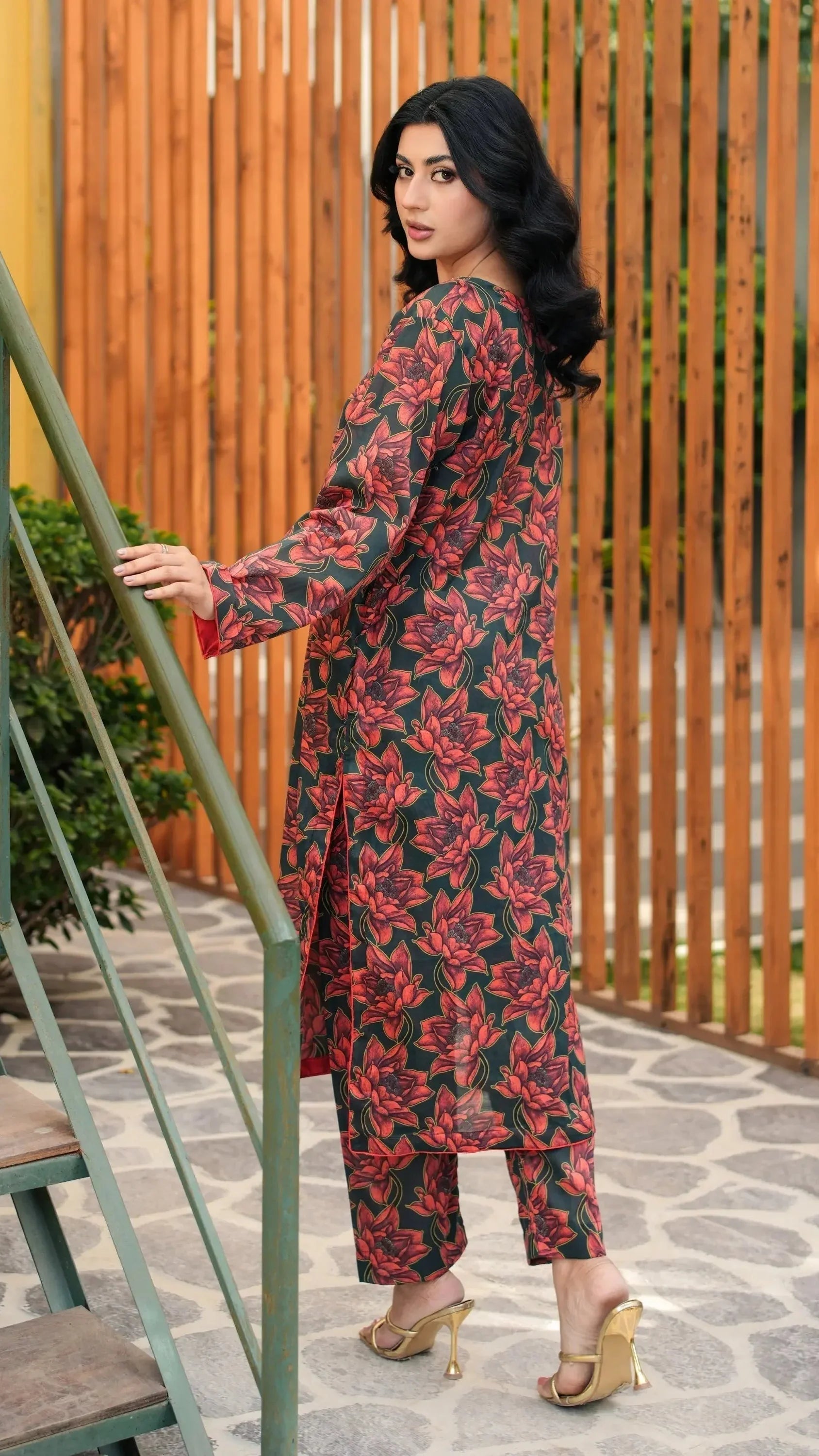 Ready to Wear Tropical Floral 2 Piece Lawn Dress