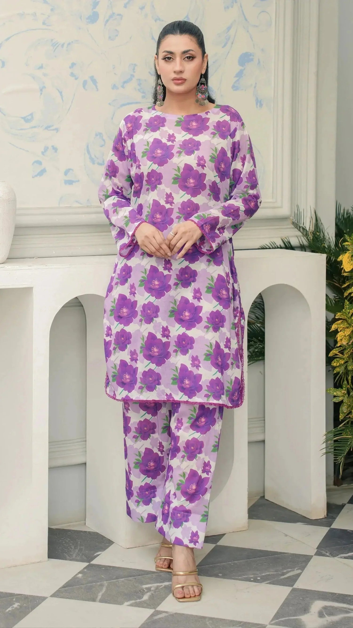 breathable-lawn-fabric-2-piece-suit-for_summer_Pakistan_front-side - Sahraa