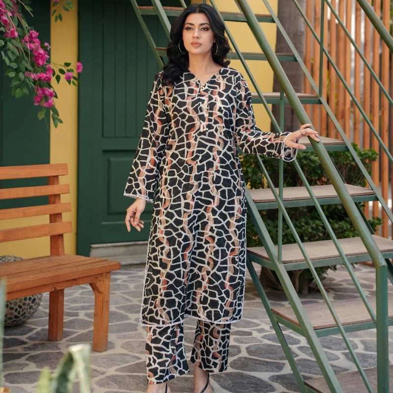 Digital Printed Animal Print Lawn Pret for Women
