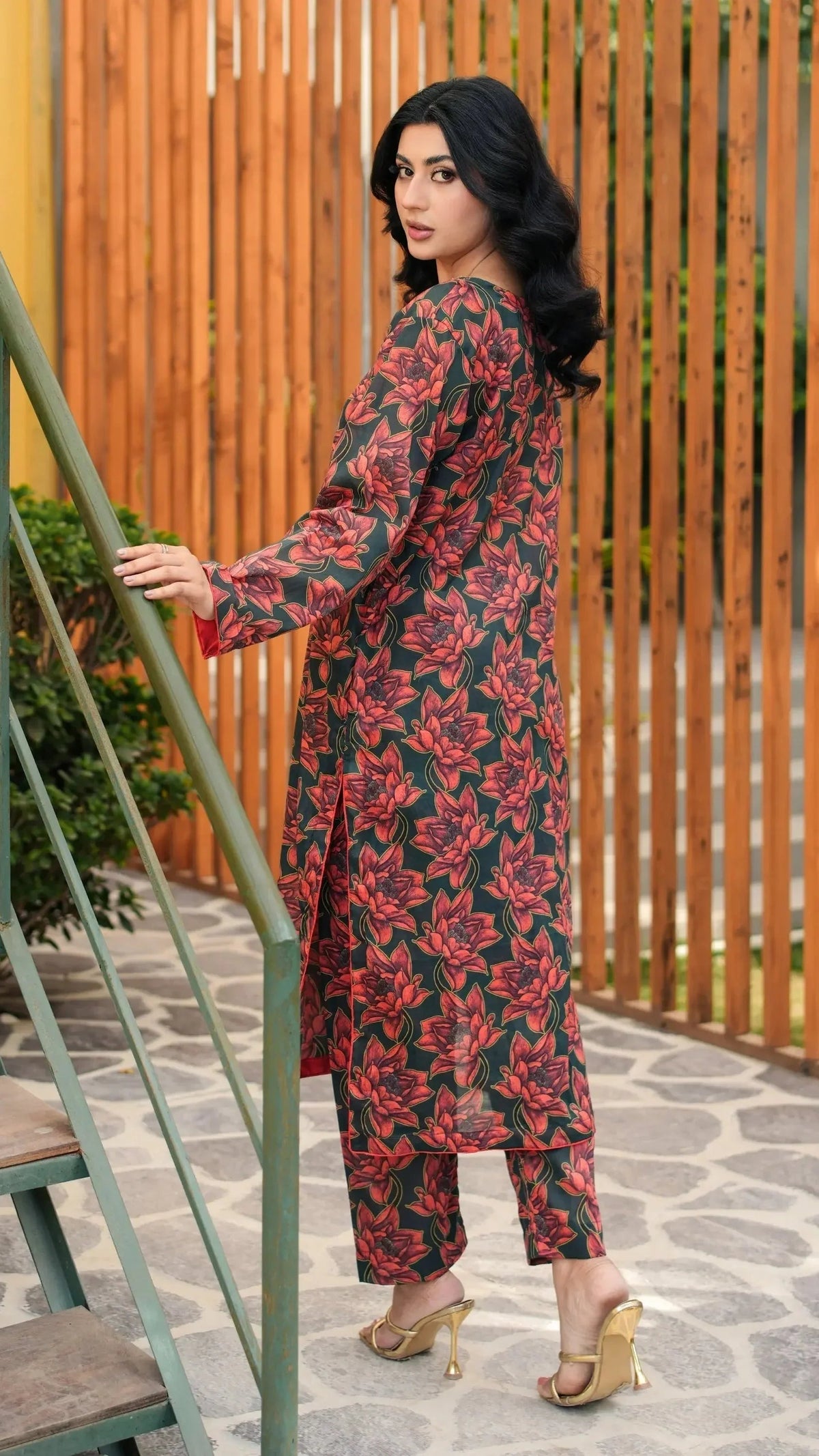Ready to Wear Tropical Floral 2 Piece Lawn Dress
