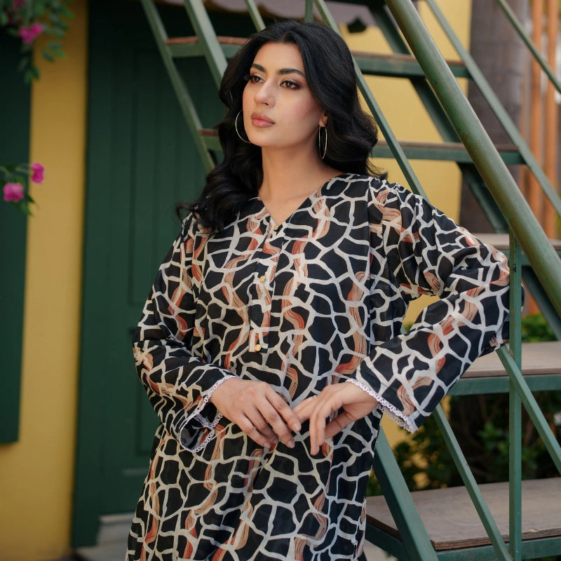 Ready to Wear 2 Piece Animal Print Lawn Dress by Sahraa Pakistan