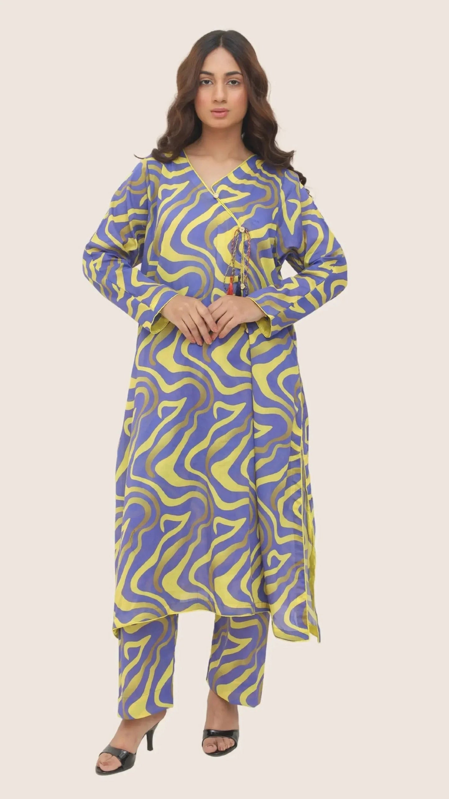 Ready to Wear Purple 2 Piece Digital Printed Lawn Dress by Sahraa