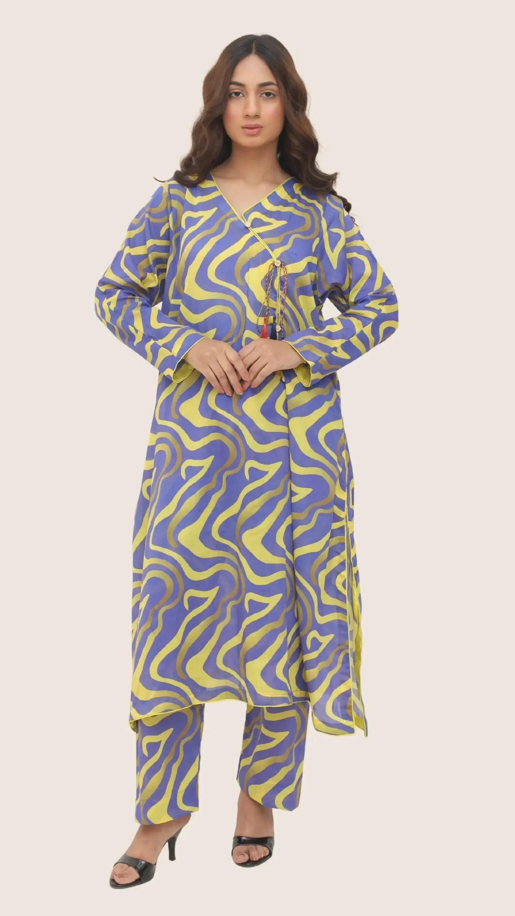 Ready to Wear Purple 2 Piece Digital Printed Lawn Dress by Sahraa